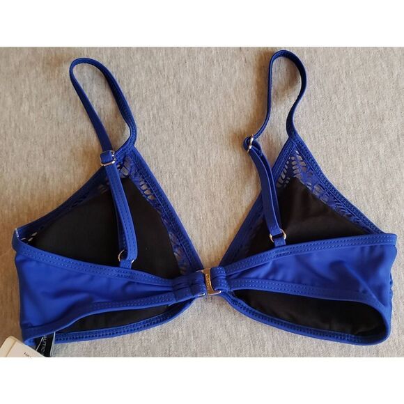 NAUTICA BRIGHT BLUE BIKINI TOP SOFT CUP TRI BRA NWT - Picture 2 of 10